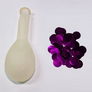 BI Balon Latex transparan isi Confetti 12 inch / Balon Confetti / Balon Latex isi S139