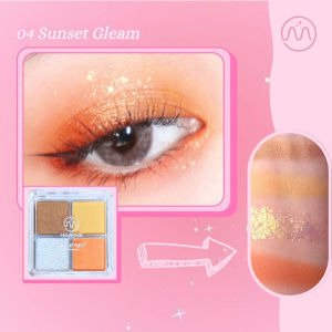 MINIPINK New Shimmer Aurora Eyeshadow Palette 4 Shades High Pigmented Matte Glitter Eye Makeup MP047