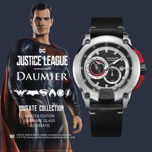 LazChoice Authentic 100% Original SUPERMAN - Luxury Automatic Daumier Mutate SUPERMAN Black Leather - Mutate Collection Watch for Men & Women/Jam Tangan Lelaki & Perempuan