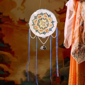 CEMOMEF Intangible Cultural DIY Mid-Autumn Festival Lantern DIY Material Bag Manual Hand -held Luminous Lantern Creative 3D Hanfu Photography Lamp Childrens Toy