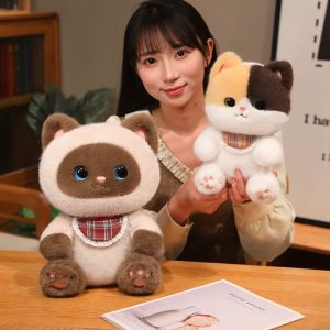 Beautiful Frill Bib Kitten Plush Toys Cozy Fluffy Cartoon Kitten Doll Keychain Bags Hanging Decor Lovely Gift To Girlfriend