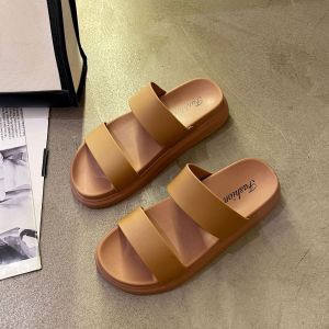 [Free Shipping] New Summer WomenS Sandals Korean Style Casual Double-Strap Design Thick-Soled Simple And Fashionable Perfect For The Beach