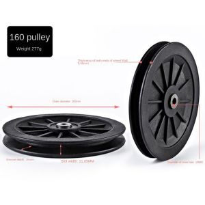 COMEMECO Bộ phận thiết bị tập thể dục Bánh xe ròng rọc Đen Bộ phận máy Cáp Ròng rọc ni lông Bền Trọng lượng nhẹ Vòng bi ni lông