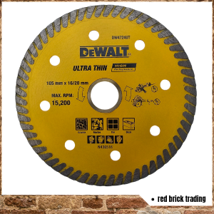 DEWALT DW4724UT-B1 Diamond Cutting Disc Turbo Rim 105 mm x 16/20mm Ultra-Thin High Performance 100% Original! Hilti Bosch Makita