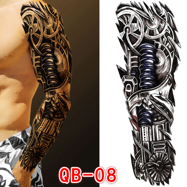 S.A.V.I Full Arm Hand Temporary Tattoo For Men Girls Women Sticker Size  48x17cm - 1pc. (8), Multicolor, 7 g & S.A.V.I 3D Temporary Tattoo Angry  Roaring Lion Big Face Design Size 21x15