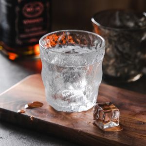 Bộ 6 Cốc Thủy Tinh decor chịu nhiệt vân nhám phong cách Hàn Quốc dung tích 290 ml cao cấp