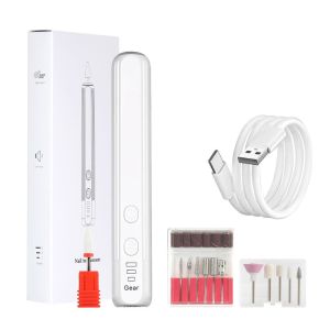 GUORE Rechargeable Electric Nail Drill Set Low Noise Cordless Electric Nail Grinder Gift Handheld Nail File Machine Household Use