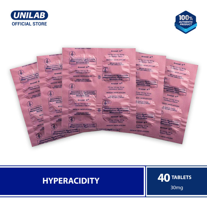 Unilab KremilS 40 Tablets Antacid for Fast Relief from Hyperacidity