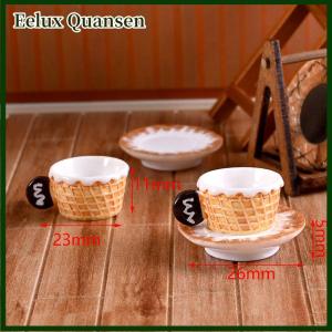 Eelux 3 Bộ thu nhỏ Dollhouse Latte cà phê Mug Mini Cup mô hình đồ chơi cho trang trí nội thất phụ kiện