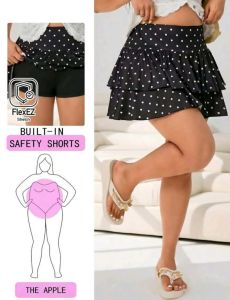 AA ..Summernew arrival polka dot cake pleated chiffon skirt womens short skirt high waist a-line skirt petites outfit 2026