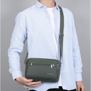 Belfoyer 【สต็อกท้องถิ่น】กระเป๋าสะพายผ้า Oxford สำหรับผู้ชายกระเป๋าสะพายเอนกประสงค์แบบสบาย ๆกระเป๋าสะพายเก็บสัมภาระหลายชั้นกลางแจ้ง