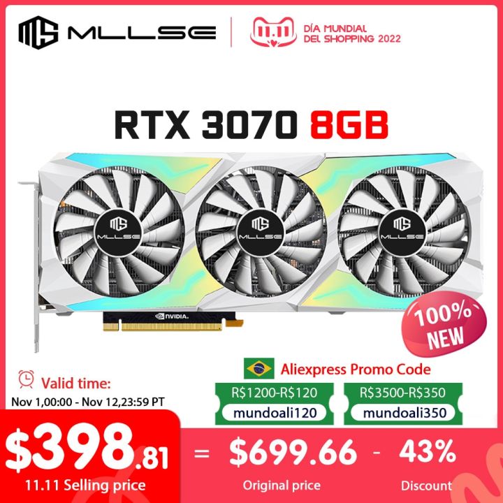 2 MLLSE 100% New Graphics Card RTX 3070 8GB NVIDIA GPU 12Pin GDDR6 ...