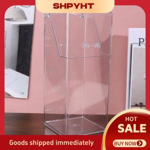 SHPYHT กล่องเก็บเครื่องสำอางตั้งโต๊ะแบบใสพร้อมฝาปิดกล่องใส่มาร์กหน้าจุได้เยอะกล่องใส่ลิปสติกกล่องเครื่องประดับกันฝุ่นอะคริลิก