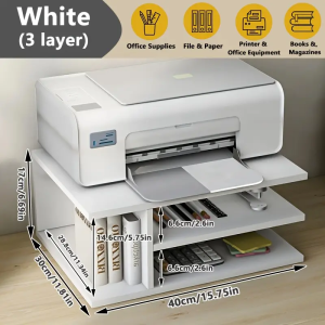 Wooden Printer Stand Durable Desktop Stationery Storage Rack Office Desk Organizer Shelf Office Documents Bills Desk Organizer Double Courier Surface Single Copy Rack Desktop Riser