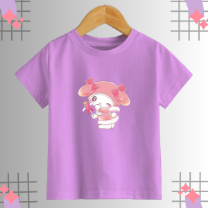KOKO IMPORT - Baju Kaos Anak Perempuan Melodi Atasan Lengan Pendek Umur 2-16 Tahun Motif Sanrio