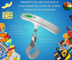 GIGAWATTS - Cân hành lý điện tử cầm tay kỹ thuật số tải trọng 50kg