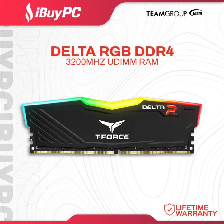 T-Force Delta RGB DDR4 8GB 3200MHZ CL16 Gaming RAM (Black)