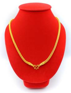 สร้อย สร้อยทอง สร้อยคอ ลายสี่เสา หนัก3บาท ยาว24 นิ้ว ชุบเศษทองเยาวราช เหมือนแท้ 100% งานเคลือบแก้ว สินค้างานดี เหมือนจนแยกไม่ออก