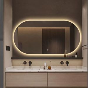 Bathroom Mirrors For Bathroom Toilet Vanity Bathroom Mirror Hanging Bathroom Mirror Toilet Special-Shaped Oval Bathroom Mirror Smart Self-Paste Wall 镜子化妆