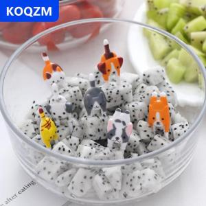 [COD] KOQZM 7 cái bộ dễ thương Mini động vật phim hoạt hình thực phẩm chọn trẻ em thực phẩm ăn nhẹ dĩa trái cây