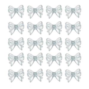 Pack of 20 Multipurpose Acrylic Beads Bowknot Making Beads for Innovative Creation and Home Decorations