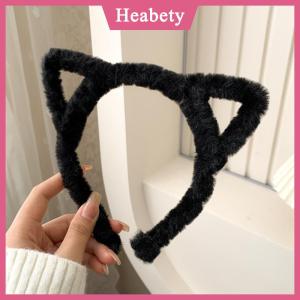Heabety Mèo Tai Headband sang trọng mùa đông lông thỏ tai hairband dễ thương tóc bó lông Headband ngọt rửa mặt Headband cô gái Head Hoop Phụ kiện tóc