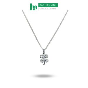 Dây Chuyền Bạc 925 Cỏ 4 Lá Đính Đá Bạc Hiểu Minh DMD543