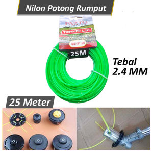 TITIK TIGA Nilon Potong Rumput Nylon Line 50 Meter / Tali Senar Mesin Potong Rumput / Nylon Cutter Trimmer Line Senar Nilon Potong Rumput
