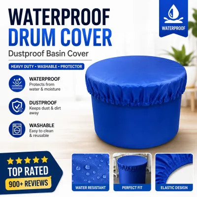 Drum / Basin / Bucket (Timba) Cover Waterproof Heavy Duty Dust Protector Stretch Fit