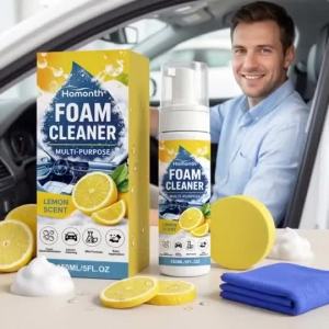 Professional Foam Cleaner Kit 50ml Deep Cleaning Spray for Car Interiors with Sponge and Towel for Car Interiors