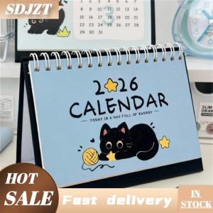 SDJZT 2026 Year Of The Horse Mini Calendars Creative Desk Portable Travel Calendars Cute Cat Pattern Calendar Desktop Decor Ornaments