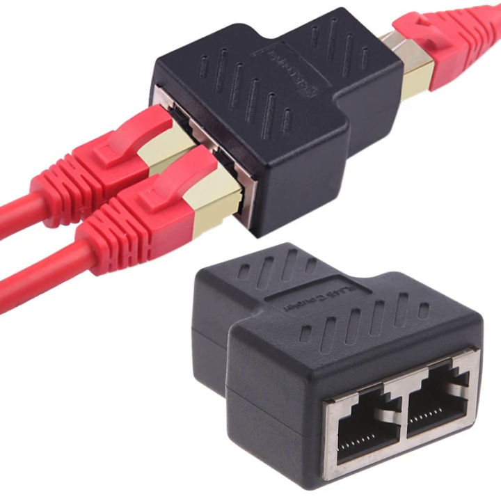 RJ45 Splitter Connectors Adapter 1ถึง2วิธี Ethernet Splitter RJ45 ...