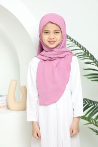 SARONG HUB Tudung Sarung Budak Bawal Lazy Camila Sulam Material Cey Crepe Kids Tudung Sarung Camila Sulam Ready Stock