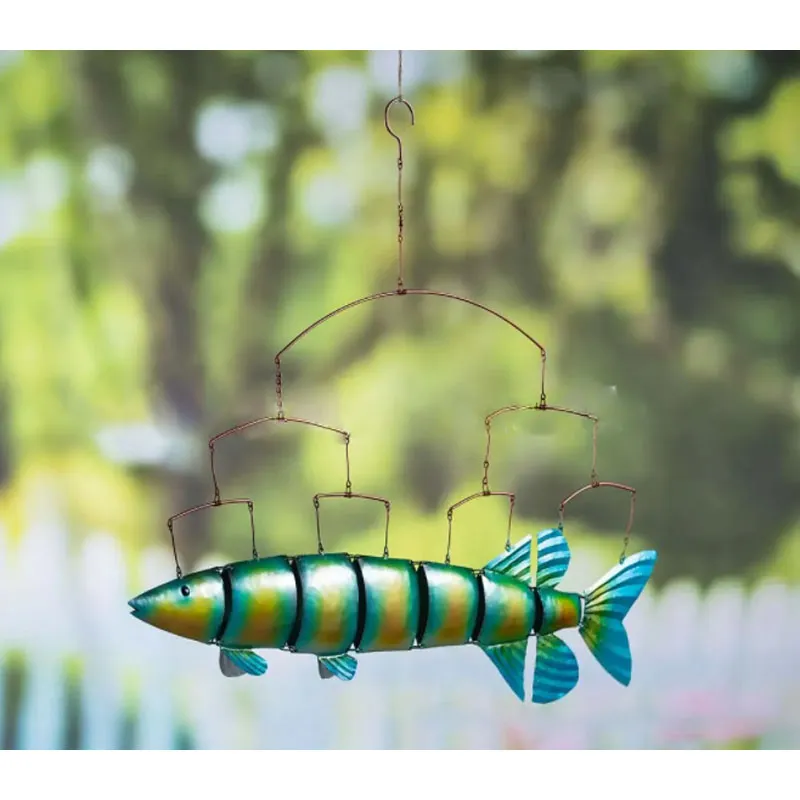 Handmade Fabric Fish Mobile Decoration Bead Vintage Chic Hanging