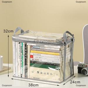 [COD] Cozyroom Book Storage Bag Transparent Collection Container Stackable Case with Handle Dust Proof Organizer Collapsible Pouch