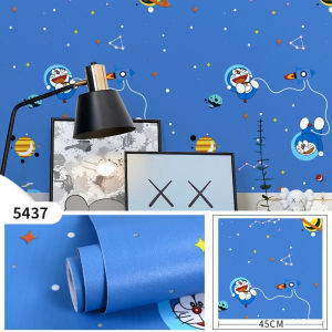 Wallpaper Dinding Motif Doraemon Planet Panjang 8Meter x Lebar 45Cm