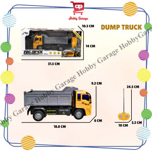 Mainan Anak Remote Control Lampu RC Dump Truck Crane Mobil Konstruksi