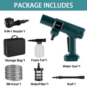 (free gift)3500W 200Bar 6 IN 1 Brushless Electric Car Washer Machine Portable Cordless Rechargeable Car Garden Power Tool For Makita 18VBattery