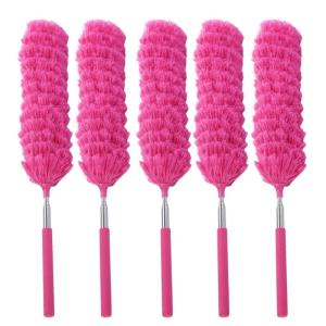 Expandable Fiber Duster With Bendable Head and Ergonomic Telescopic Rod For Ceiling And Air Ventilation Hole Maintenance