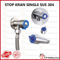 Stop Kran Single Bahan Stainless 1/2 Inch | Stop Kran Toilet Keran Shower Bidet Wastafel | Stop Kran Air Murah Single stainless Termurah Keran Air Shower Kran jet Shower toilet kloset sambungan selang shower. 