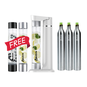 ABUDEN Classic Soda Maker White Cafe Sparkling Water Machine Refill CO2 Gas Cylinder Halal Carbonated F&B Fruit Syrup Crush