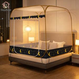 Happihaus Auto-install Mosquito Net 2 Doors Foldable Fully Enclosed Zipper Mosquito Net For Family