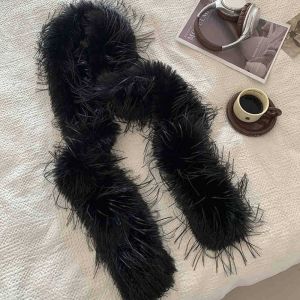 PENGA Pure Color Imitation Fur Scarf Harajuku Warm Y2K Scarves Fashion Luxury Fluffy Shawl Wrap Women/Men