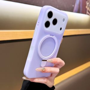 Fashion Liquid Silicone Jelly Candy Ring Bracket Case For iPhone 17 16 Pro Max For Magsafe Magnetic Lens Protection Cover Funda