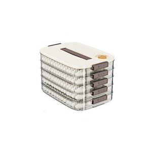 FOUNDTWO Transparent Multilayer Dumpling Storage Box Food Grade Plastic Frozen Dumpling Storage Box Multifunctional with Lid Wonton Storage Box for Home