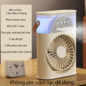 Quạt Làm Mát Mini 3 Trong 1 – Phun Sương + Gió Mạnh + Giữ Ẩm Và Thời Gian Sử Dụng Lâu Dài Mới Nhất 2025
