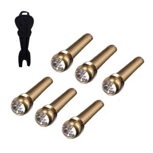 6PCS Guitar Bridge Pins Guitar String Pegs Offering Performances Metal Texture for Beginners and Professional Musicians