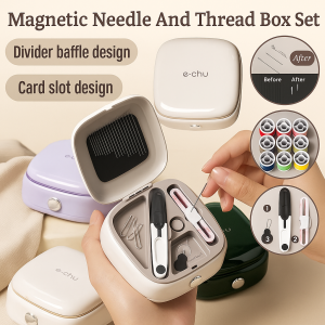 Magnetic Needle Thread Box Set Safe Convenient Collect Needles  Small Home Sewing Tool Box 磁吸针线盒套装