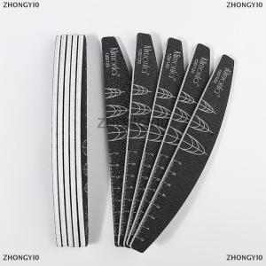 [COD] ZHONGYI0 5Pcs Black Nail Files For Manicure Sanding Double Sided Nail File 120 180 Grit Nail Art Care Tools High Quality Polishing Tools