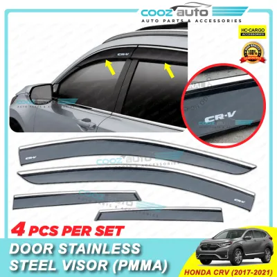 Honda CRV 2017 - 2021 Stainless Steel Injection Visor PMMA Style Door Visor